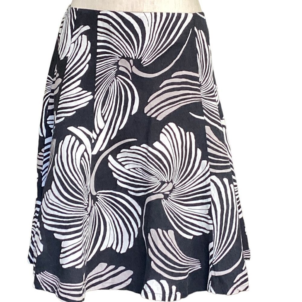NEW YORK &‎ COMPANY Skirt Linen Tropical Floral Lightweight Sz 10 #176C